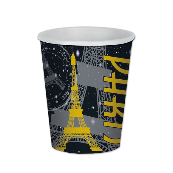 Beistle Paris Beverage Cups - Party Supply Decoration for French