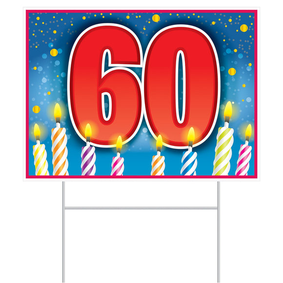 Beistle All Weather  in 60 in  Birthday Yard Sign 110.5 in  x 150.5 in  (1/Pkg) Party Supply Decoration : Birthday-Age Specific