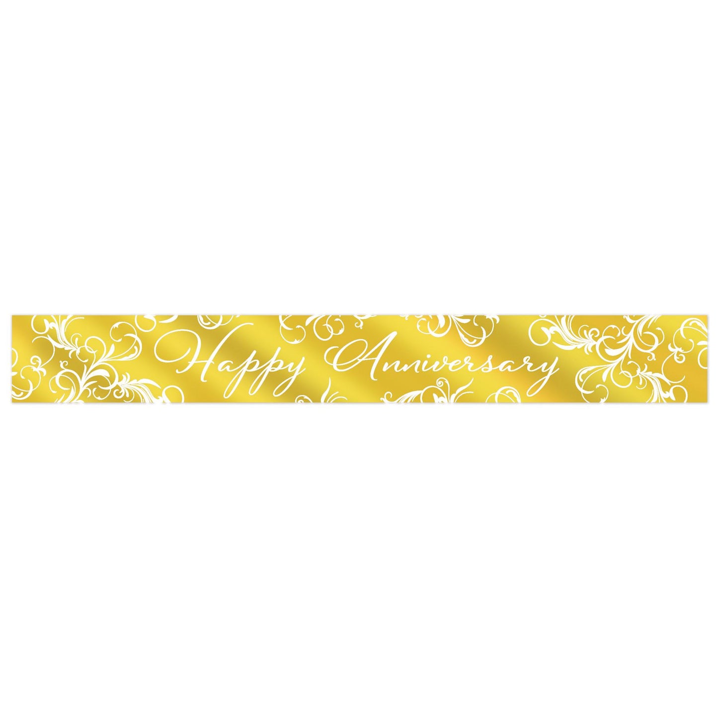 Beistle Metallic Happy Anniversary Banner 70.5 in  x 5' (1/Pkg) Party Supply Decoration : Anniversary