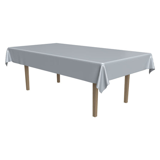 Plastic Rectangular Tablecover - Silver