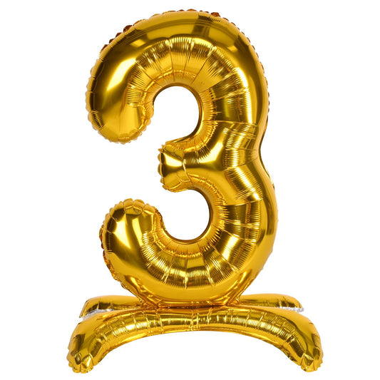 Beistle Self-Standing Balloon Number "3" - Party Supply Decoration for Birthday