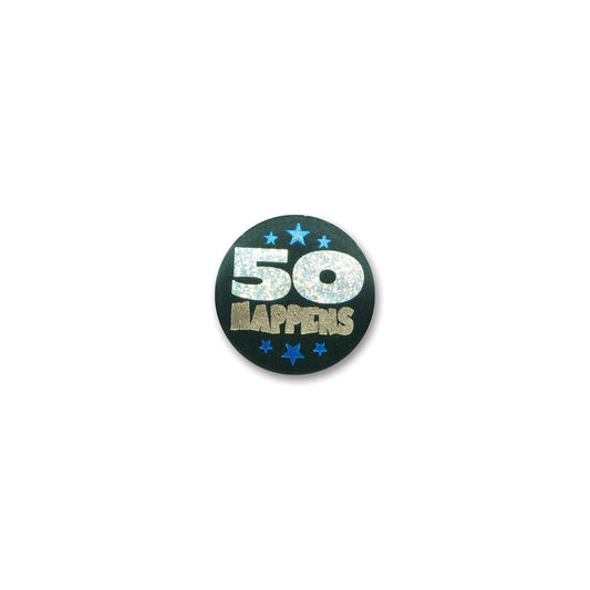 Beistle 50 Happens Satin Button - Party Supply Decoration for Birthday