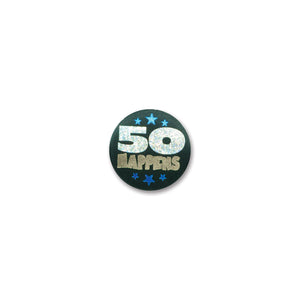Beistle 50 Happens Satin Button - Party Supply Decoration for Birthday