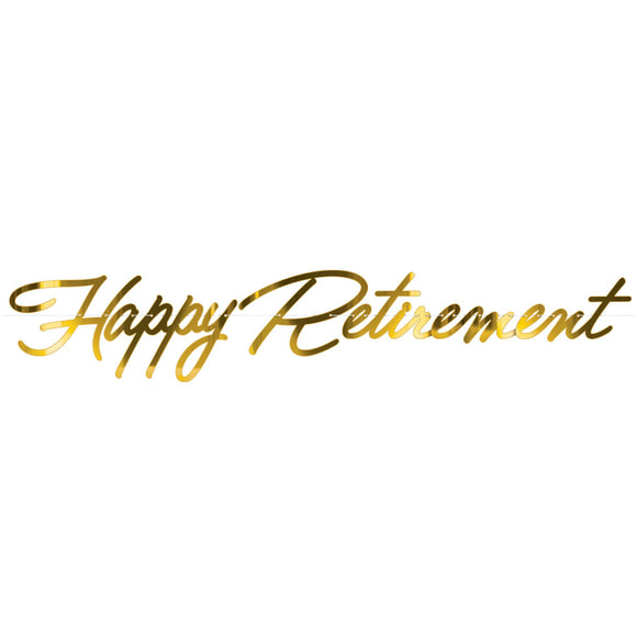 Beistle Foil Happy Retirement Streamer 11 in  x 5' 6 in  (1/Pkg) Party Supply Decoration : Retirement