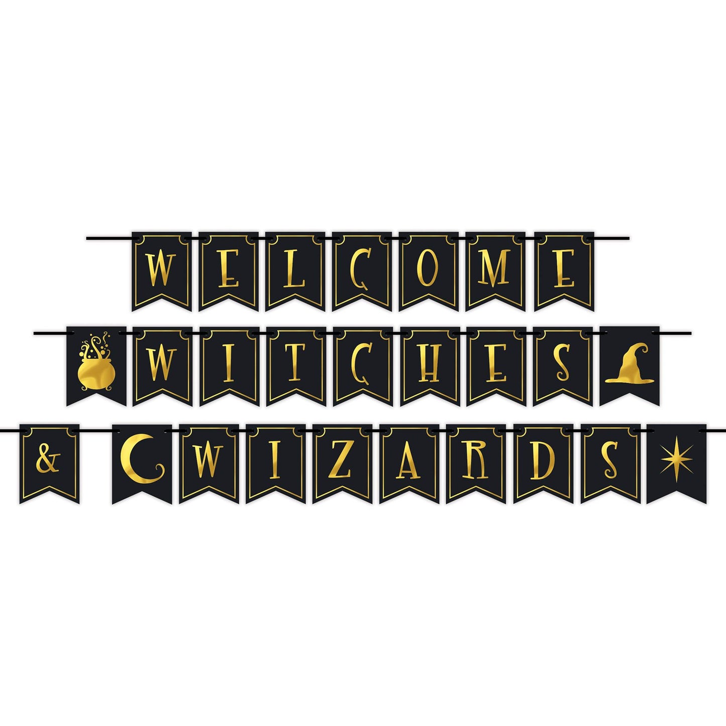 Beistle Foil Welcome Witches & Wizards Streamer 6 in  x 12' (1/Pkg) Party Supply Decoration : Halloween