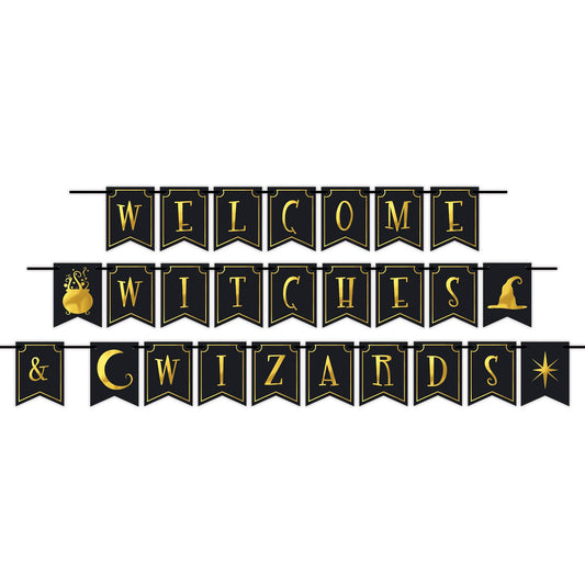 Beistle Foil Welcome Witches & Wizards Streamer 6 in  x 12' (1/Pkg) Party Supply Decoration : Halloween