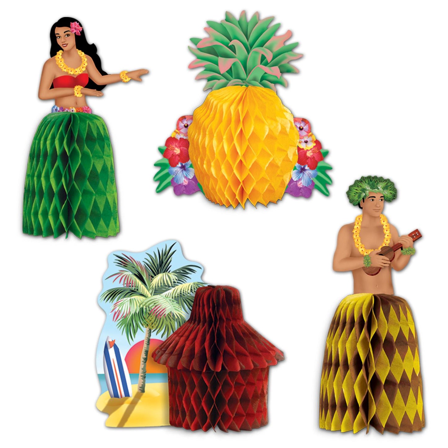 Beistle Luau Playmates - Party Supply Decoration for Luau