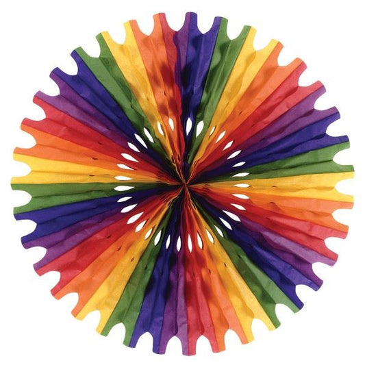 Beistle Rainbow Art-Tissue Fan - Party Supply Decoration for General Occasion