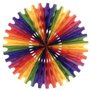 Beistle Rainbow Art-Tissue Fan - Party Supply Decoration for General Occasion