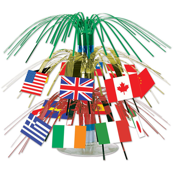 Beistle International Flag Mini Cascade Centerpiece   (1/Pkg) Party Supply Decoration : International