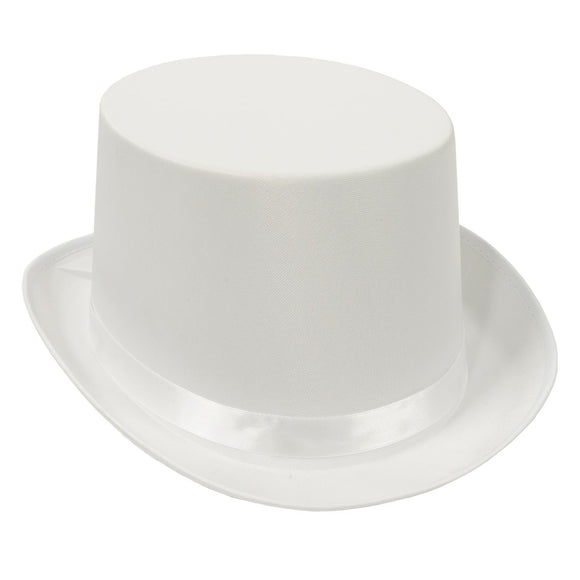 Beistle White Satin Deluxe Top Hat   Party Supply Decoration : General Occasion