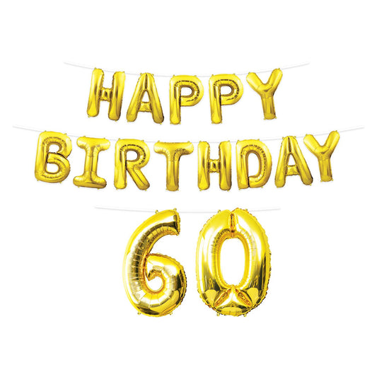 Happy Birthday  60  Balloon Streamer