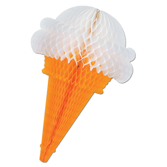 Beistle Tissue Ice Cream Cone, 15 inches - Party Supply Decoration for Spring/Summer