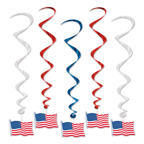 Beistle American Flag Whirls - Party Supply Decoration for Patriotic
