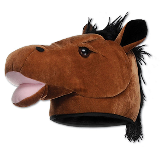 Beistle Plush Horse Head Hat  (1/Card) Party Supply Decoration : Farm