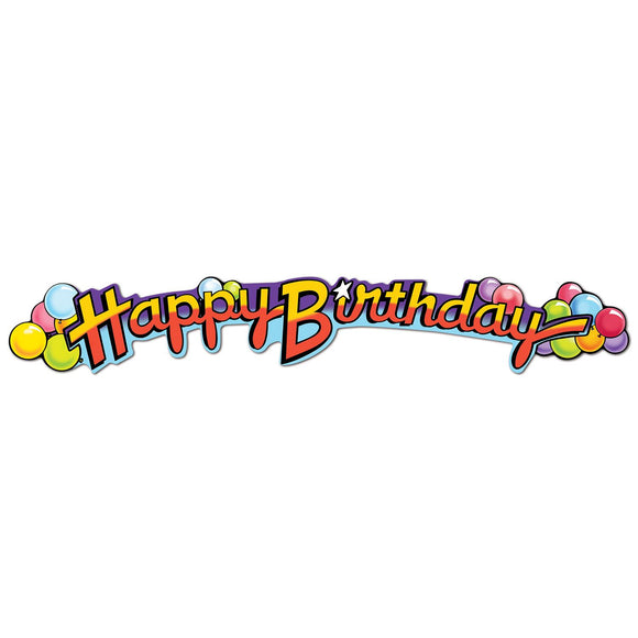 Beistle Birthday Expandable Banner 35 in  (1/Pkg) Party Supply Decoration : Birthday