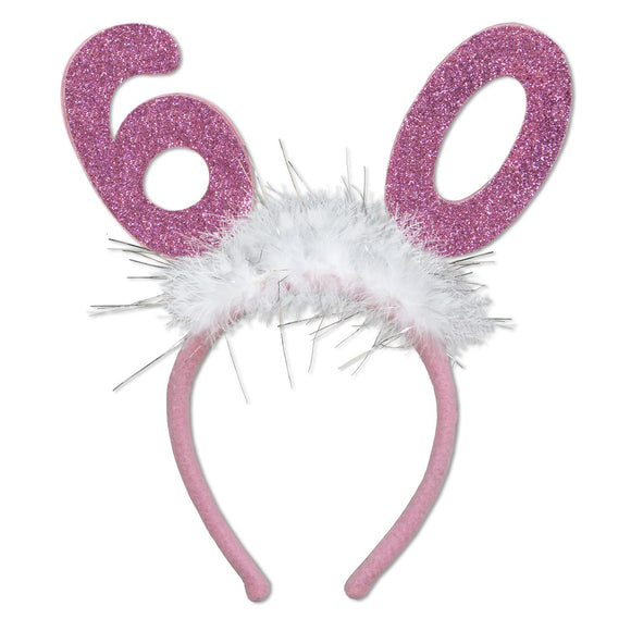 Beistle Number 60 Glittered Boppers with Marabou  (1/Card) Party Supply Decoration : Birthday-Age Specific