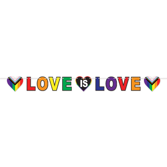 Beistle Love Is Love Streamer 60.25 in  x 7' (1/Pkg) Party Supply Decoration : Rainbow