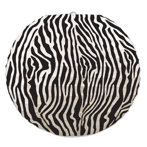 Beistle Zebra Print Paper Lanterns (3 Per Package) - Party Supply Decoration for Jungle