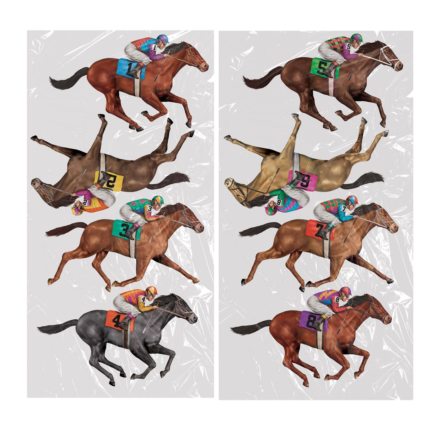 Beistle Race Horse Props (8/pkg) - Party Supply Decoration for Derby Day