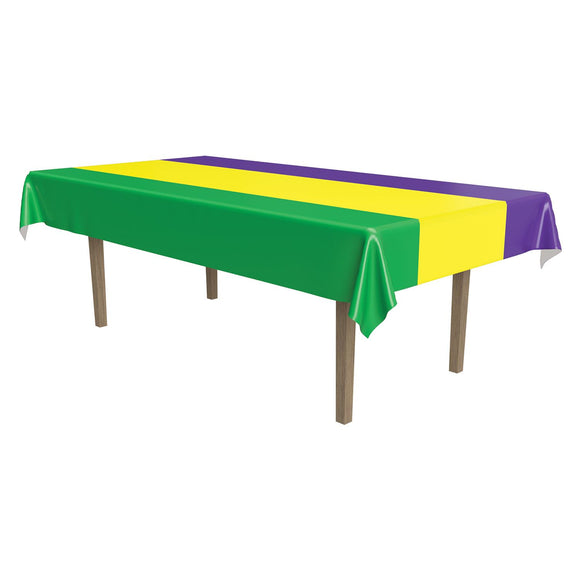 Beistle Mardi Gras Plastic Tablecover 54 in  x 108 in  (1/Pkg) Party Supply Decoration : Mardi Gras