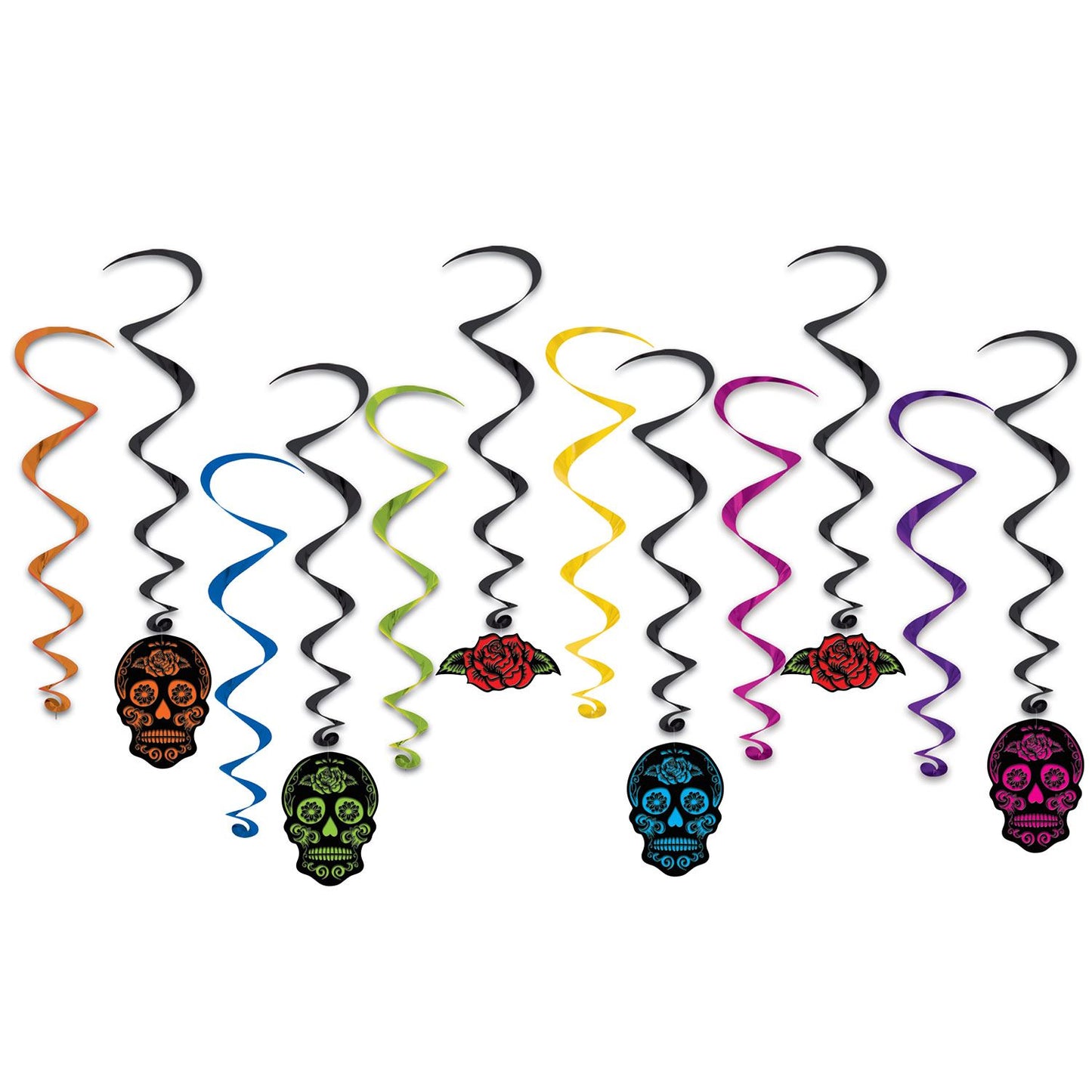 Beistle Day Of The Dead Whirls - Party Supply Decoration for Day of the Dead