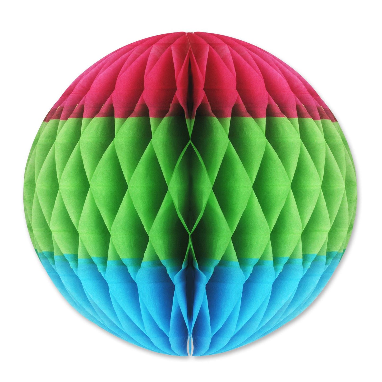 Beistle Cerise, Light Green, and Turquoise Art-Tissue Ball - Party Supply Decoration for Luau