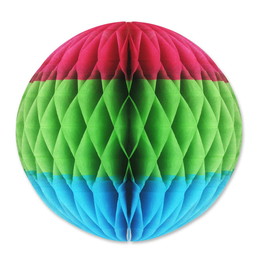 Beistle Cerise, Light Green, and Turquoise Art-Tissue Ball - Party Supply Decoration for Luau