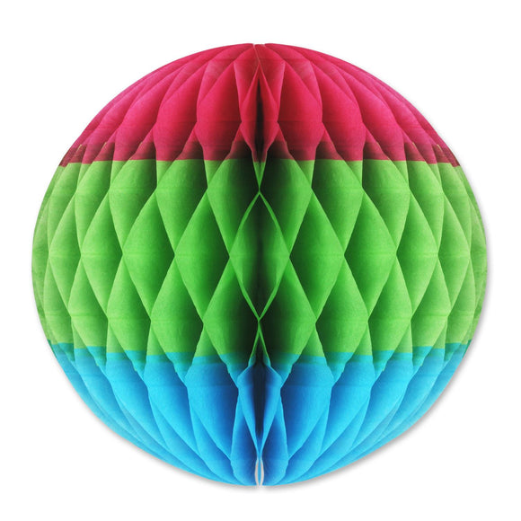 Beistle Cerise, Light Green, and Turquoise Art-Tissue Ball - Party Supply Decoration for Luau