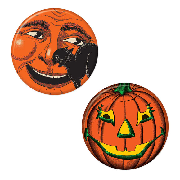 Beistle Vintage Halloween Buttons - Party Supply Decoration for Halloween-Vintage