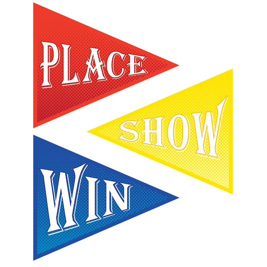 Beistle Win, Place & Show Cutouts  (3/Pkg) Party Supply Decoration : Derby Day