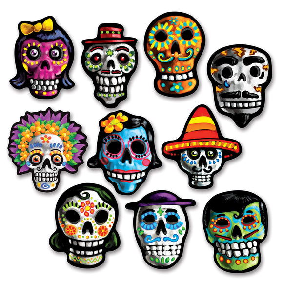 Beistle Mini Day Of The Dead Cutouts   (10/Pkg) Party Supply Decoration : Day of the Dead