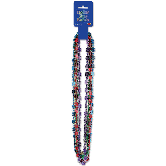 Beistle Casino $ Beads (6/pkg) - Party Supply Decoration for Casino