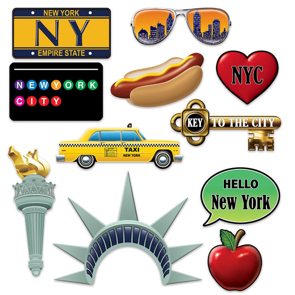 Beistle New York City Photo Fun Signs 30.5 in -130.5 in  (11/Pkg) Party Supply Decoration : New York City