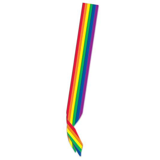 Beistle Rainbow Satin Sash - Party Supply Decoration for Rainbow