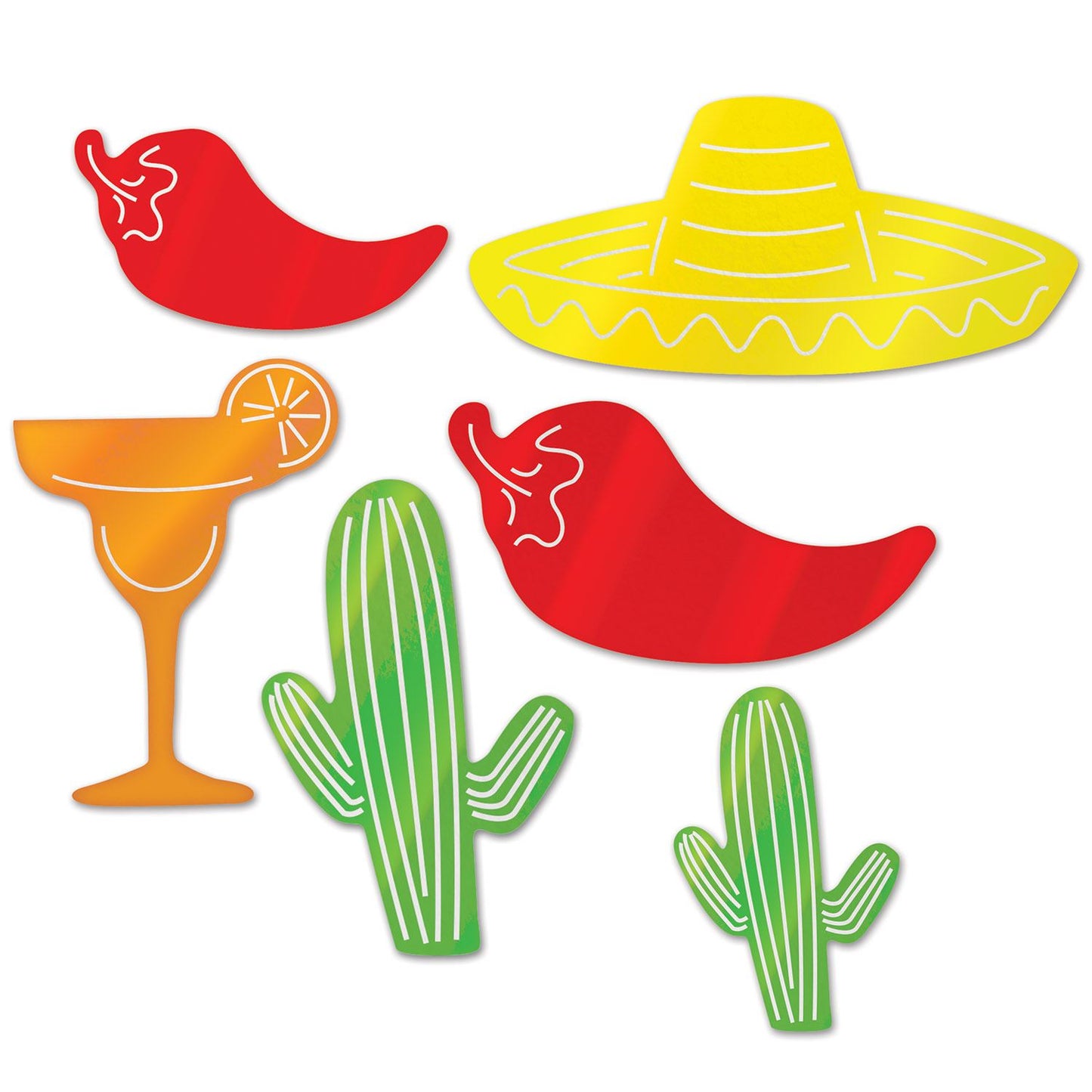 Beistle Foil Fiesta Silhouettes - Party Supply Decoration for Fiesta / Cinco de Mayo
