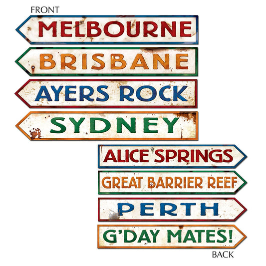 Beistle Australian Street Sign Cutouts (4/pkg) 30.75 in  x 230.75 in  (4/Pkg) Party Supply Decoration : Australian