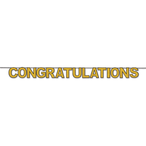 Beistle Congratulations Streamer 80.5 in  x 11' (1/Pkg) Party Supply Decoration : Graduation