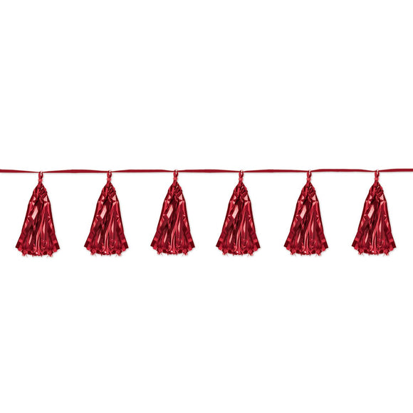 Beistle Red Metallic Tassel Garland - Party Supply Decoration for General Occasion