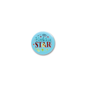Beistle Birthday Star Satin Button - Party Supply Decoration for Birthday