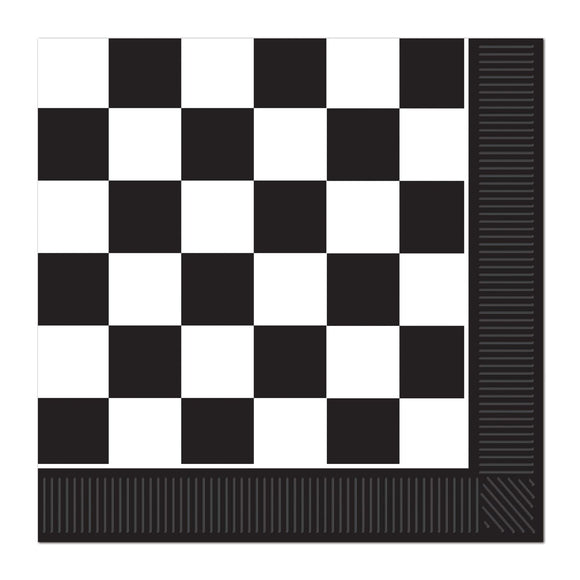 Beistle Checkered Luncheon Napkins (16/pkg) - Party Supply Decoration for Racing
