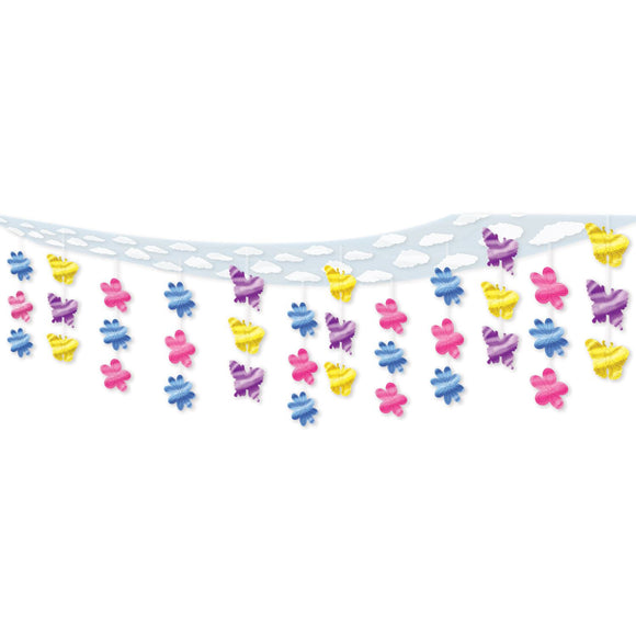 Beistle Butterfly & Flower Ceiling Decor - Party Supply Decoration for Spring/Summer