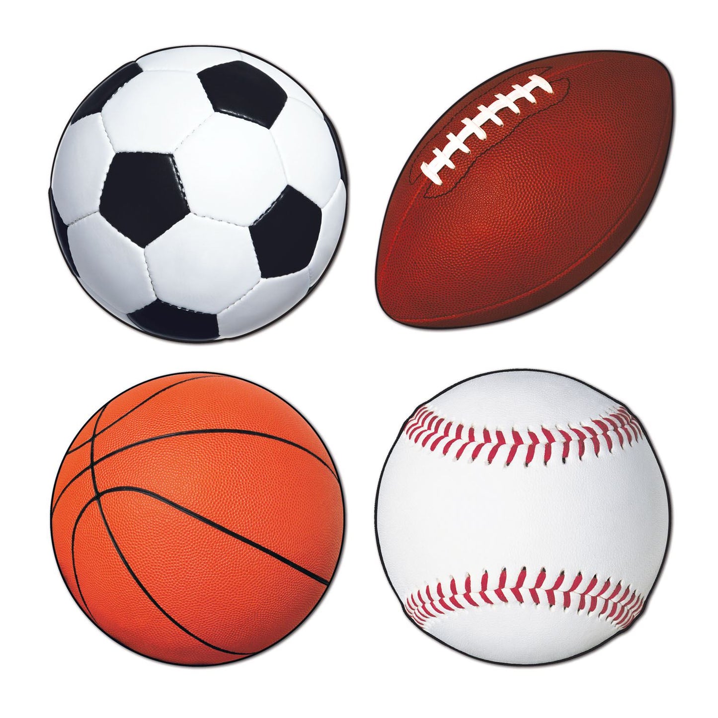 Beistle Sports Cutouts (4/pkg)   (4/Pkg) Party Supply Decoration : Sports