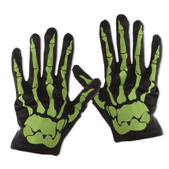 Beistle Nite-Glo Skeleton Gloves - Party Supply Decoration for Halloween