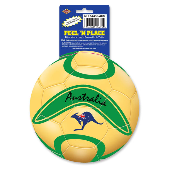 Beistle Australia Soccer Ball Peel 'N Place (1/Sheet) - Party Supply Decoration for Soccer