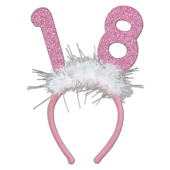 Beistle 18th Glittered Boppers with Marabou  (1/Card) Party Supply Decoration : Birthday-Age Specific