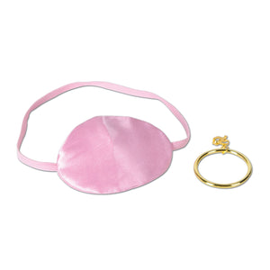 Beistle Pink Pirate Eye Patch with Gold Earring - Party Supply Decoration for Pirate