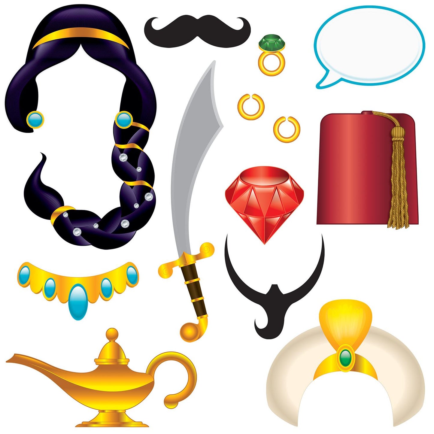 Beistle Arabian Nights Photo Fun Signs 10.75 in -180.25 in  (13/Pkg) Party Supply Decoration : Arabian Nights