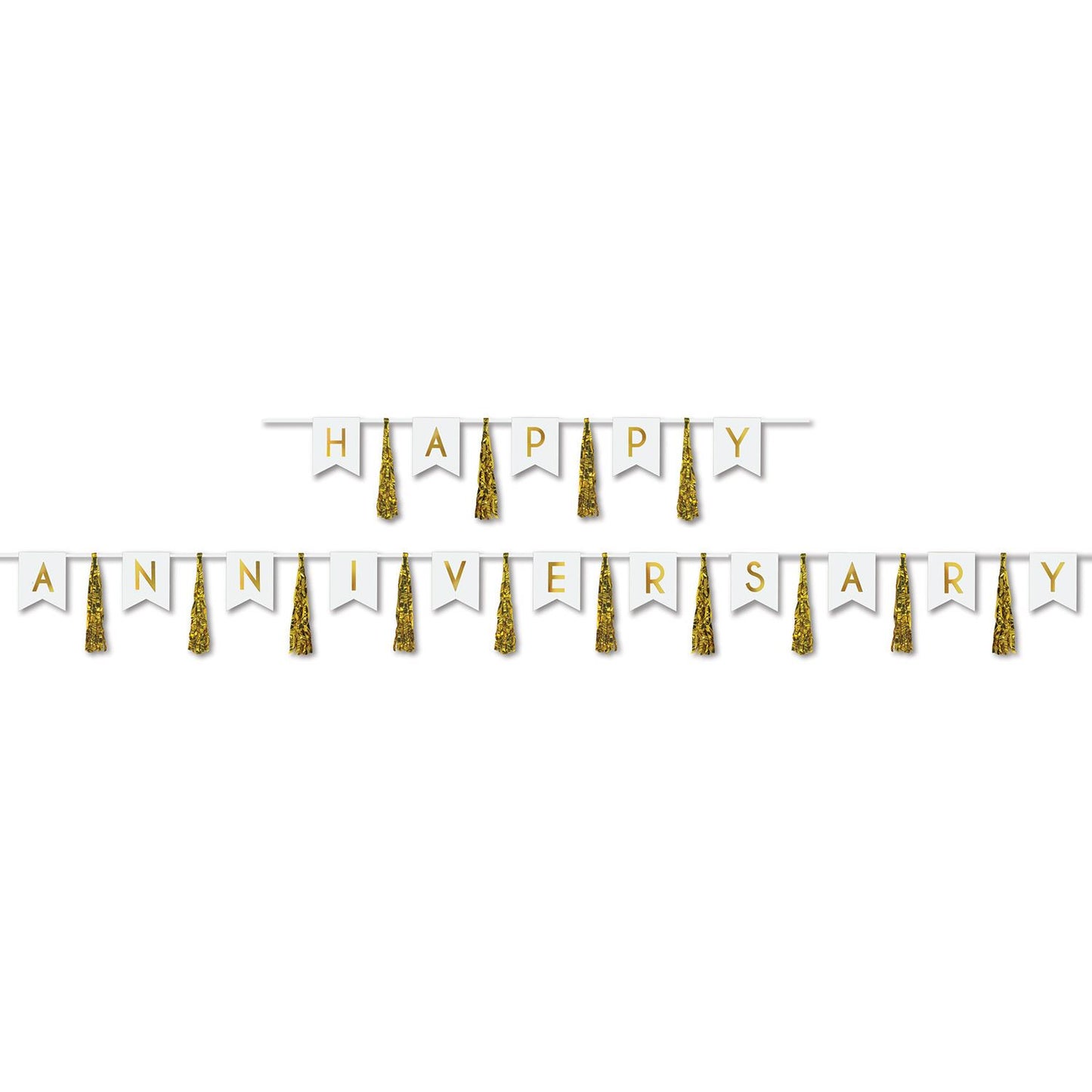 Beistle Happy Anniversary Tassel Streamer 13 in  x 6' & 13 in  x 14' (1/Pkg) Party Supply Decoration : Anniversary