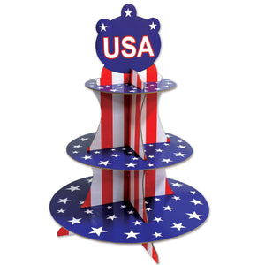 Beistle Patriotic Cupcake Stand - Party Supply Decoration for Patriotic